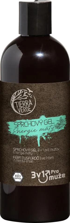 Tierra Verde  Gel douche 3 en 1 pour homme Energie de la menthe flacon 500 ml