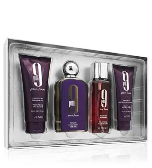 Afnan 9pm Pour Femme coffret cadeau 100 ml + gel douche 100 ml + lait corporel 100 ml + spray corps eau de parfum pour femme