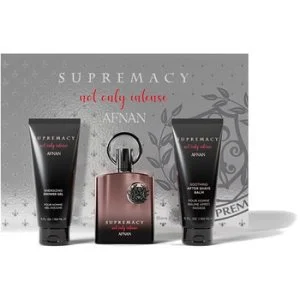 Afnan Supremacy Not Only Intense coffret cadeau 100 ml + gel douche 150 ml + baume après-rasage extrait de parfum pour homme