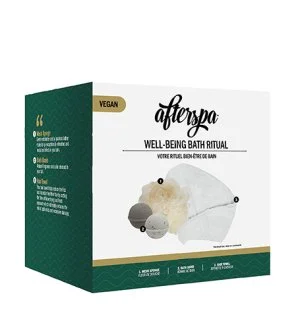 AfterSpa Well-Being Bath Ritual coffret cadeau bombes de bain effervescentes 2 pcs + éponge de bain + serviette pour cheveux