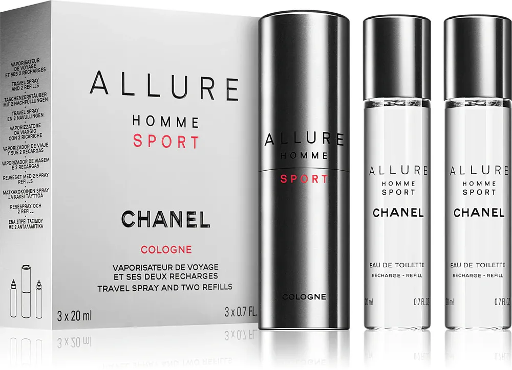 Allure Homme Sport EDC rechargeable 20 ml + recharge EDC 2 x 20 ml M 60 ml