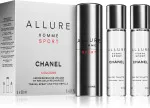 Allure Homme Sport EDC rechargeable 20 ml + recharge EDC 2 x 20 ml M 60 ml