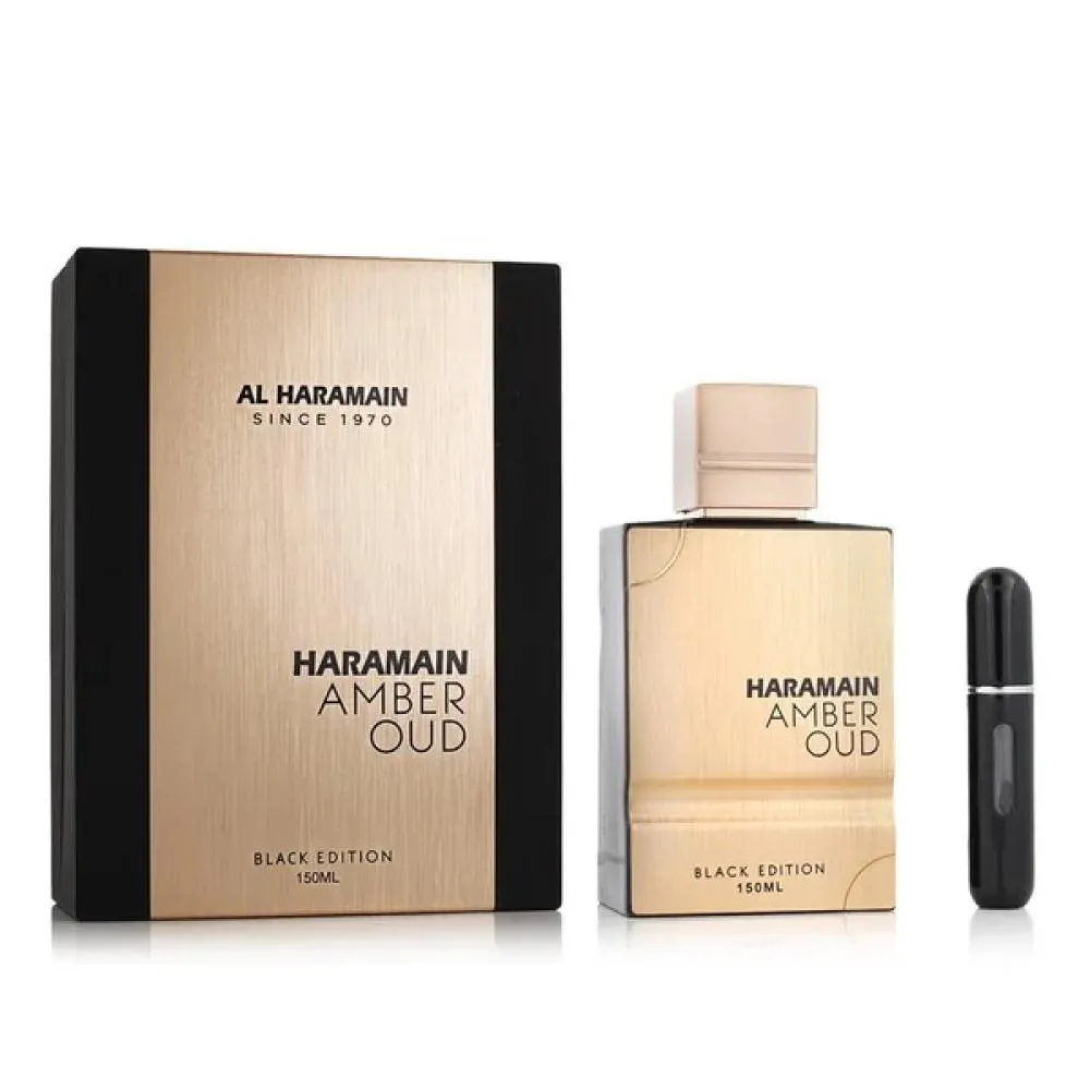Amber Oud Black Edition coffret cadeau + vaporisateur de parfum rechargeable eau de parfum unisexe 150 ml