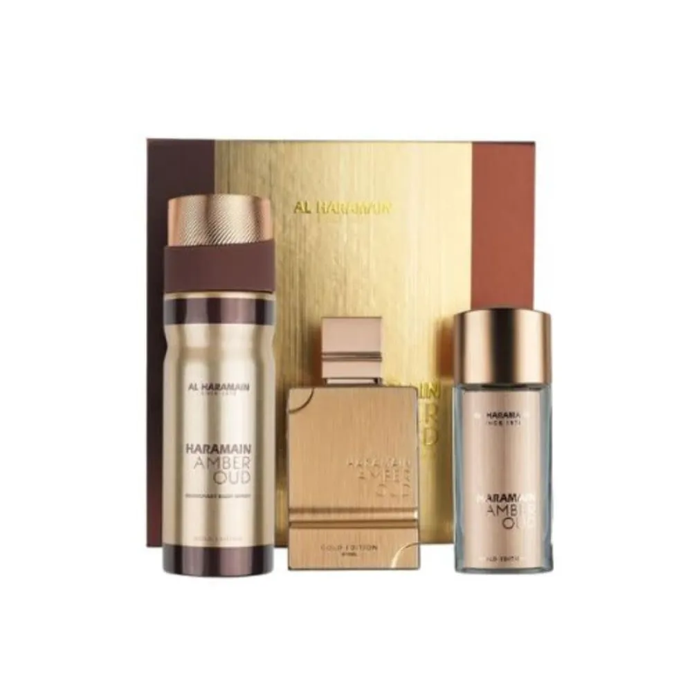 Amber Oud Gold Edition coffret cadeau 75 ml + eau de parfum 30 ml + brume parfumée pour le corps unisexe 75 ml parfemovana voda 30 ml telova mlha parfemovana voda 200 ml unisex