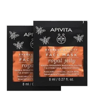 Apivita Express Beauty Masque Visage à la Gelée Royale revitalisant à effet raffermissant 2 x 8 ml