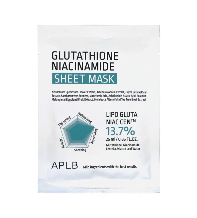 Glutathione Niacinamide Masque en tissu hydratant et illuminant 25 ml