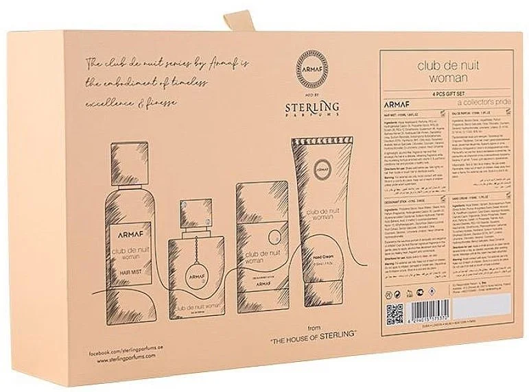 Club de Nuit Woman Coffret - Eau de Parfum 30 ml + Brume pour cheveux 55 ml + Stick déodorant 75 g + Crème pour les mains 50 ml