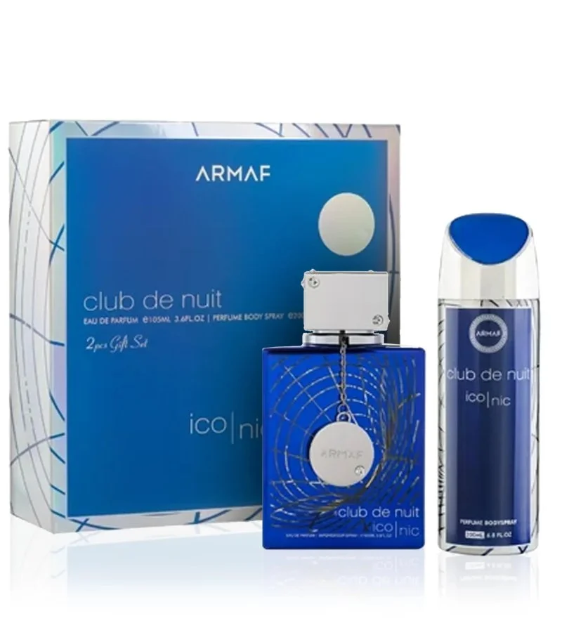 Club De Nuit Blue Iconic coffret cadeau 105 ml + spray corporel eau de parfum pour homme