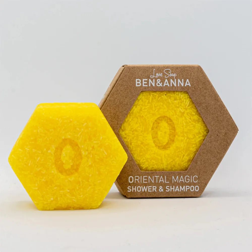 Ben & Anna Shampooing solide nourrissant pour cheveux et corps 2en1 - Magie de l'Orient (60 g)