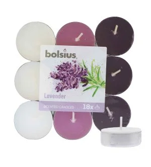 Bolsius Scented Tealights Lavender bougie chauffe-plat 4 h 18 pcs