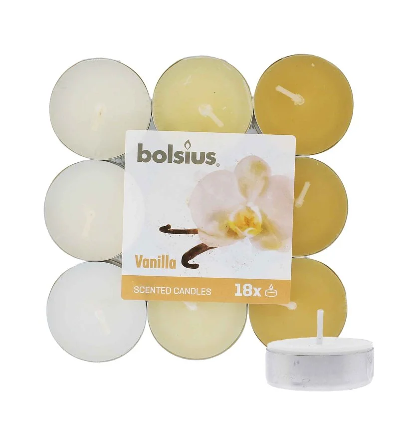 Bougies chauffe-plat parfumées Vanille 4 h 18 pièces