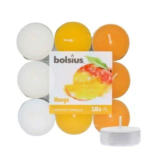Bolsius Bougies chauffe-plat parfumées Mangue 4 h 18 pièces