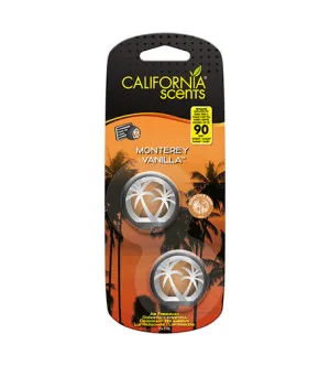 California Scents Mini Diffuseur Monterey Vanilla parfum pour voiture 2 x 3 ml