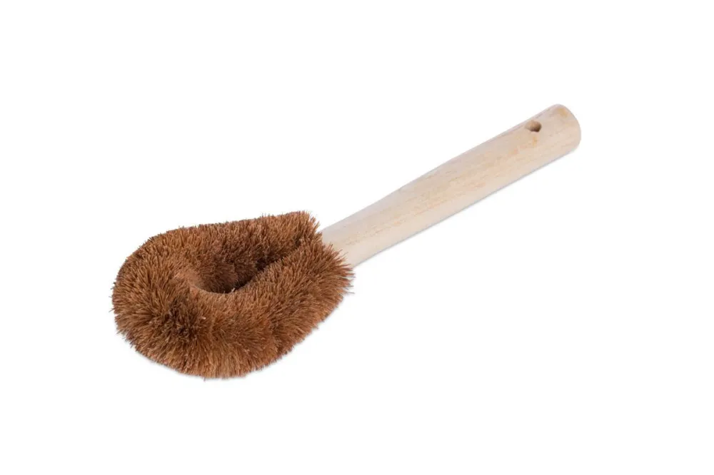 Tierra Verde Brosse à vaisselle et à légumes avec manche - en coco et bois