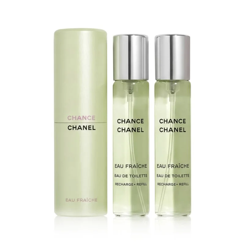 Chance Eau Fraîche recharges 2 x 20 ml + recharge EDT avec vaporisateur eau de toilette pour femme