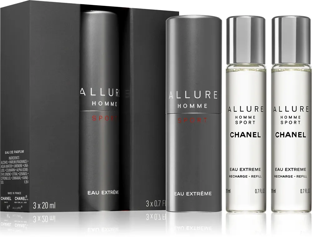 Allure Homme Sport Eau Extrême eau de toilette 3x20 ml pour hommes flacon rechargeable