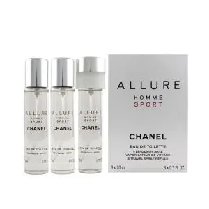 Chanel Allure Homme Sport EDT recharge 2 x 20 ml + recharge EDT avec vaporisateur 20 ml M