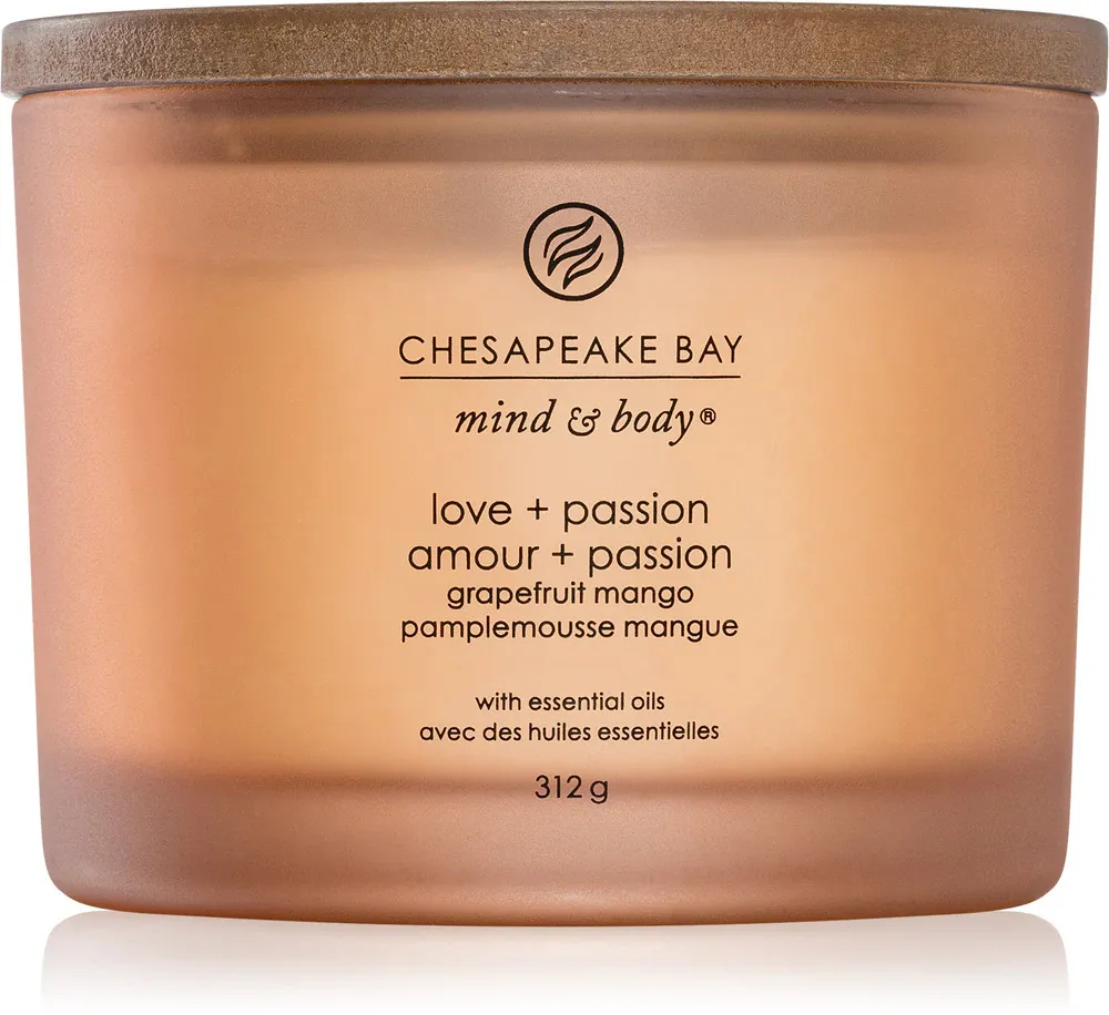 Bougie parfumée Chesapeake Bay Love + Passion avec 3 mèches 312 g