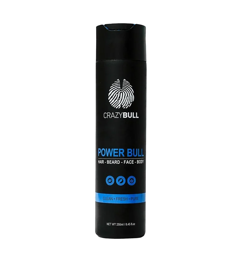 Power Bull Hair-Beard-Face-Body shampooing multifonction 4 en 1 pour cheveux, barbe, visage et corps 250 ml
