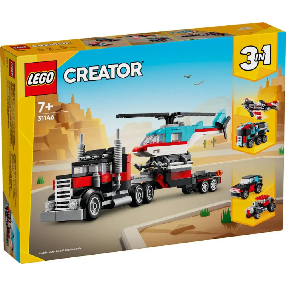 Creator 3-en-1 31146 Camion plateau et hélicoptère