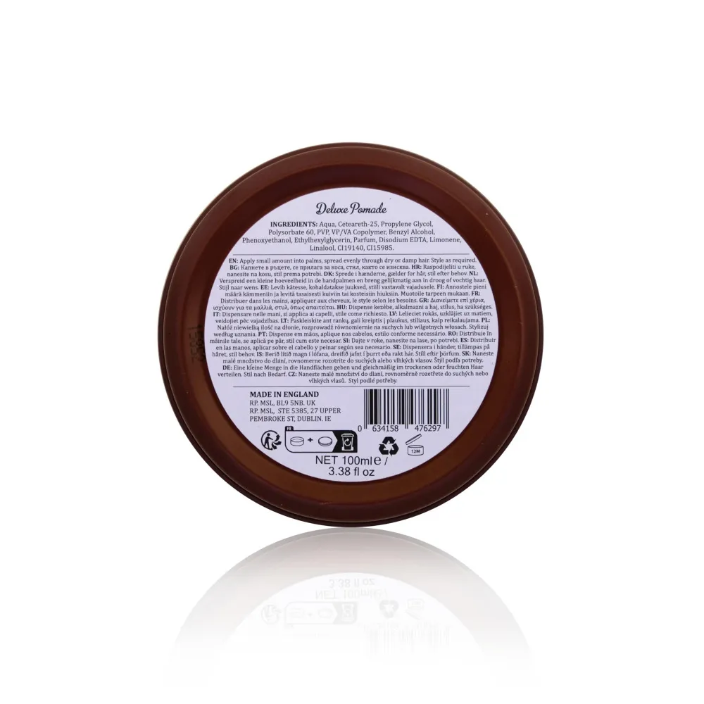 Deluxe Pomade pommade coiffante à base d'eau pour brillance et tenue 100 ml
