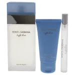 Coffret cadeau Dolce & Gabbana Light Blue pour femmes eau de toilette 100 ml + crème pour le corps 50 ml + eau de toilette 10 ml 100 ml + tělový krém 50 ml + toaletní voda 10 ml