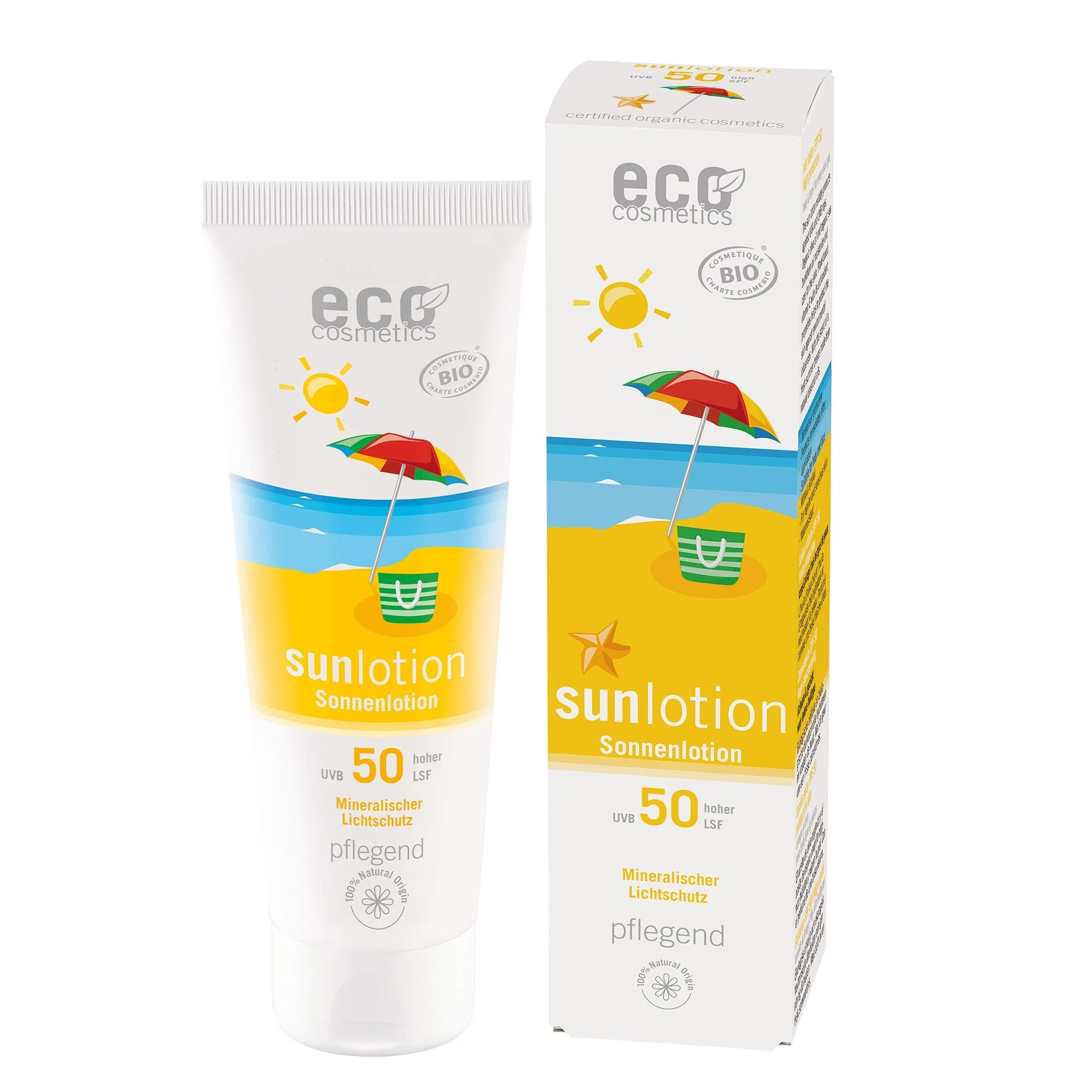 Eco Cosmetics Lait solaire SPF 50 BIO (125 ml) - aux filtres minéraux naturels