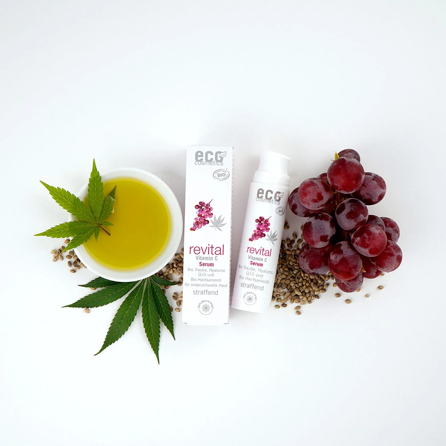 Eco Cosmetics Revital Sérum visage Vitamine C BIO (30 ml) - pour peaux exigeantes
