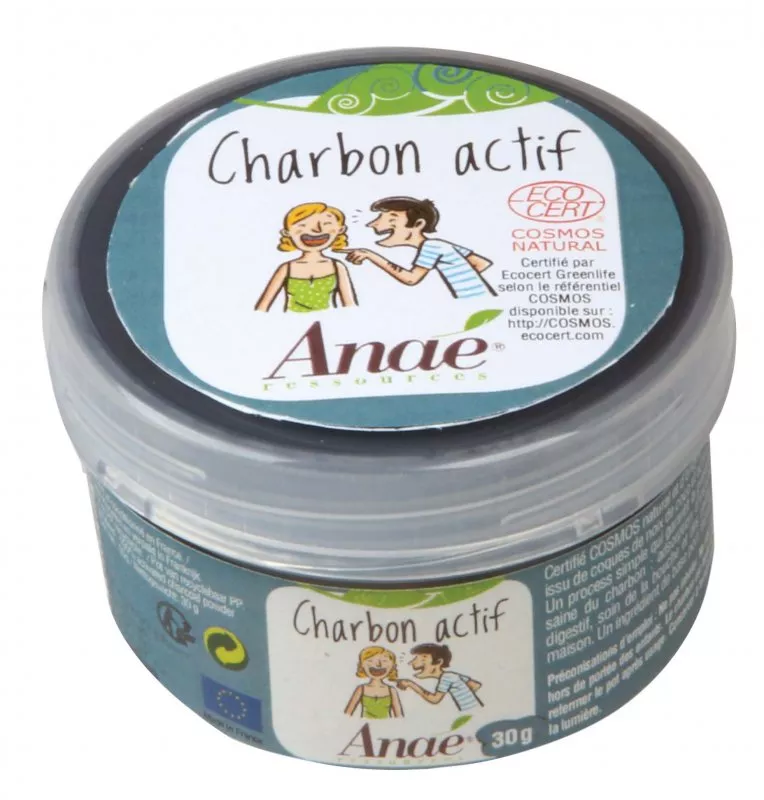 Ecodis Anaé by Charbon actif en poudre (30 g) - nettoie les dents et la peau