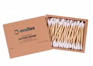 Endles by Econea Coton-tiges pour oreilles (200 pcs) - en bambou et coton