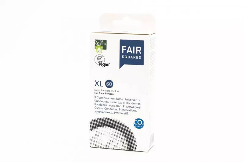 Fair Squared Préservatif XL 60 (8 pcs) - végétalien et commerce équitable