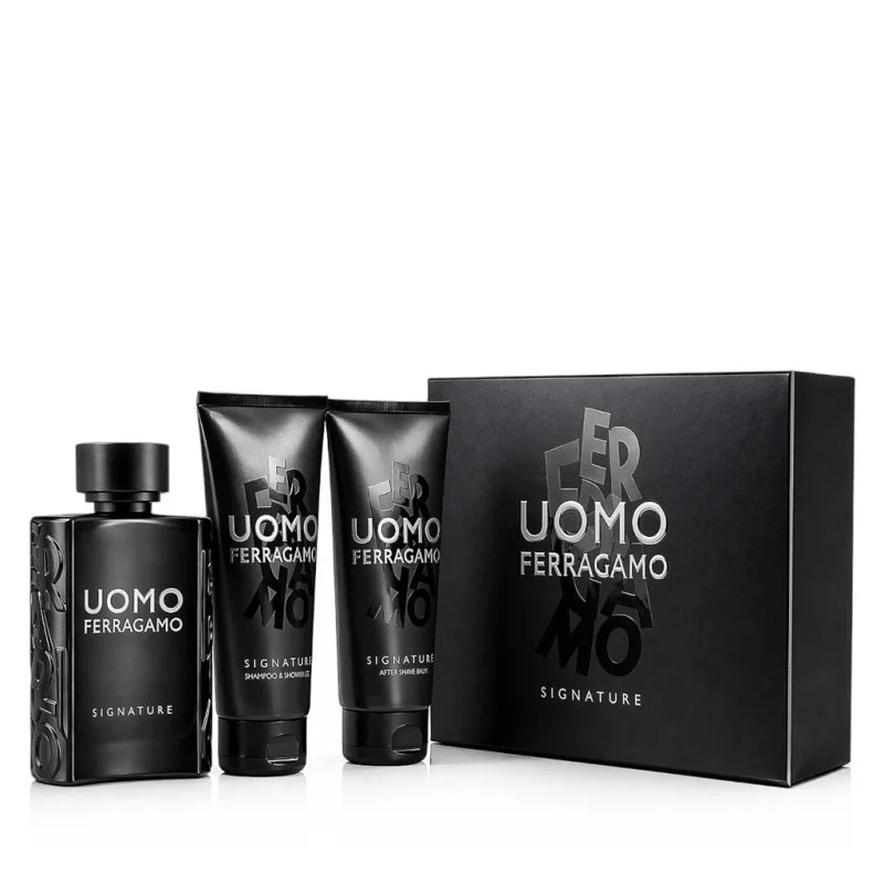 Uomo Signature eau de parfum pour homme 100 ml + baume après-rasage 100 ml + shampooing et gel douche pour homme
