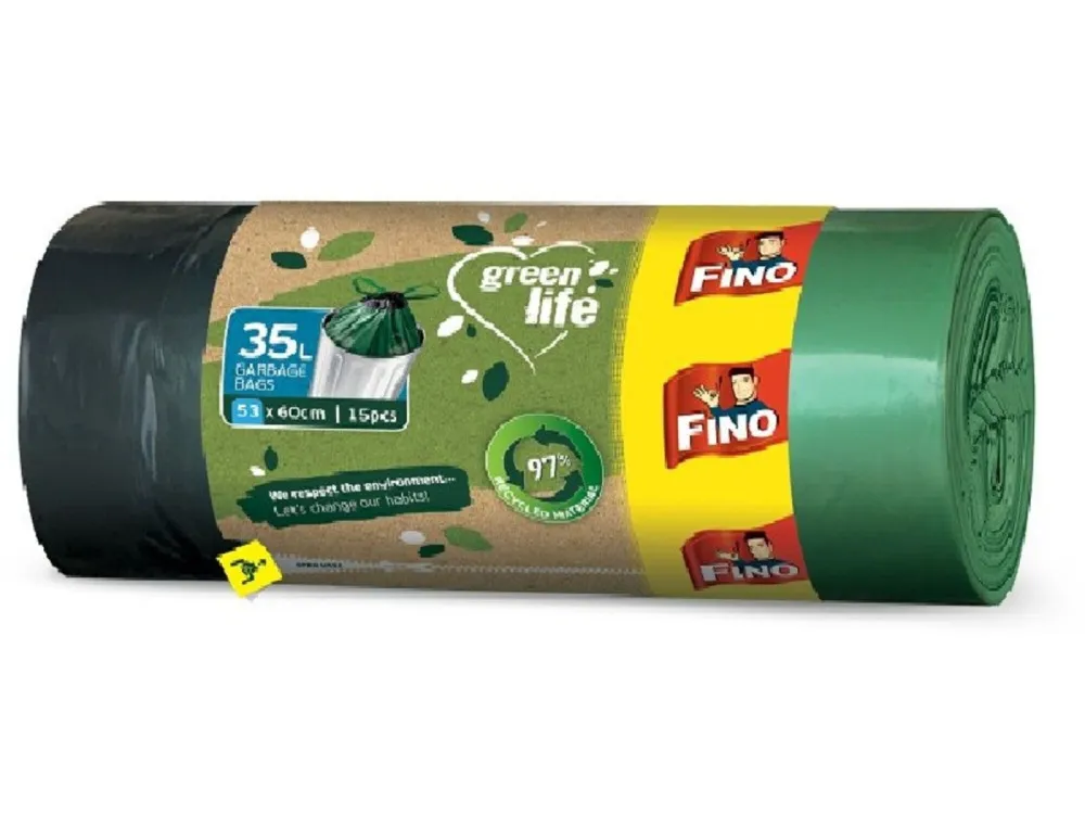FINO Sacs poubelle rétractables Green Life - 35 l (15 pcs)