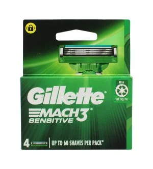 Gillette Mach3 Sensitive lames de rechange 4 pièces pour homme