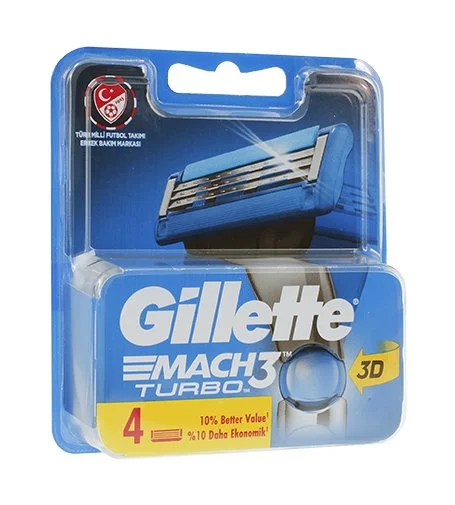 Mach3 Turbo lames de rechange 4 pièces pour homme