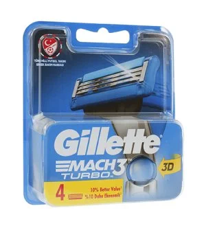 Gillette Mach3 Turbo lames de rechange 4 pièces pour homme