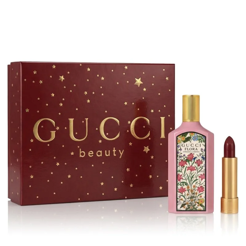 Flora Gorgeous Gardenia eau de parfum pour femme 50 ml + rouge à lèvres 509 Rouge De Beauté Brillant 1,8 g