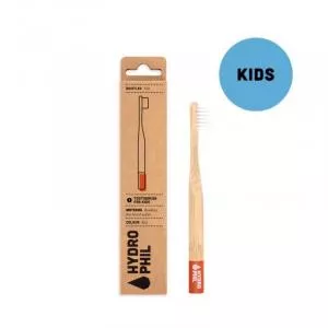 Hydrophil Brosse à dents en bambou pour enfants (souple) - rouge