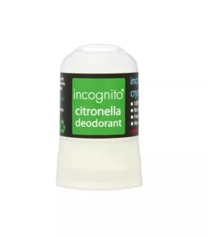 Incognito Déodorant cristal protecteur à la citronnelle (50 ml) - ne sent pas les insectes gênants