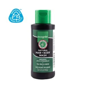 Incognito Shampooing protecteur pour cheveux et corps à la citronnelle de Java (200 ml) 100 ml - déplaît aux insectes gênants et aux poux