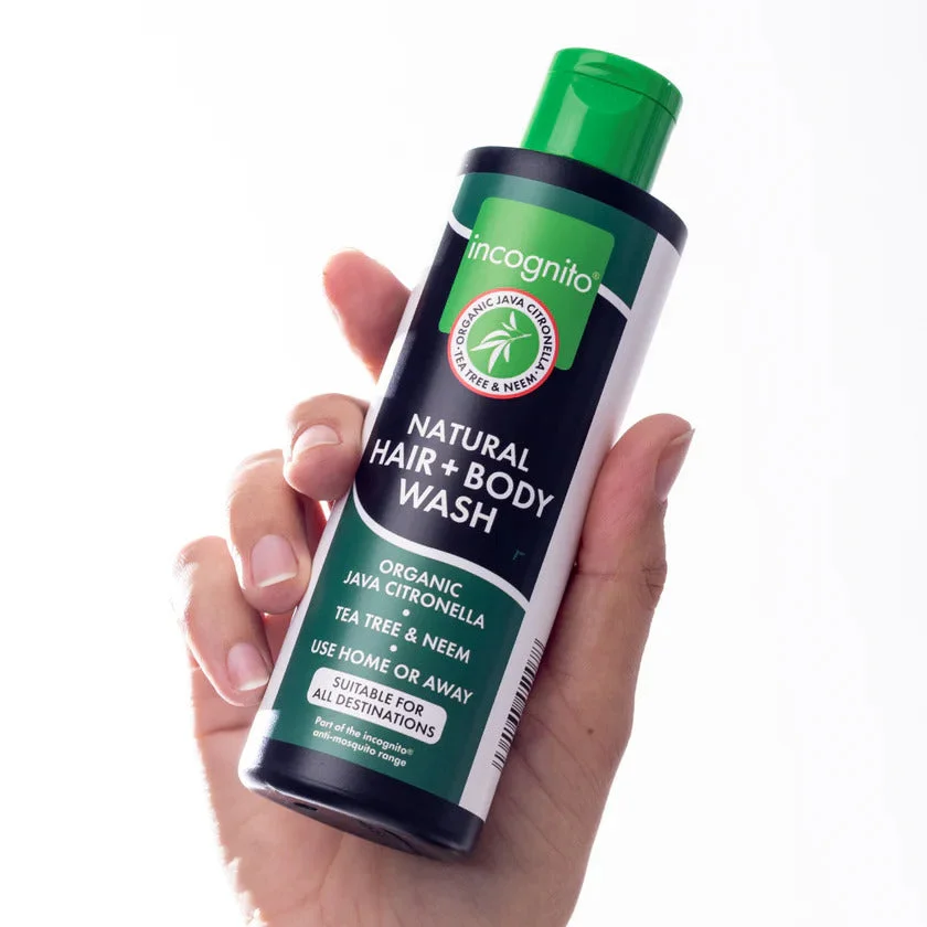 Incognito Shampooing protecteur pour cheveux et corps à la citronnelle de Java (200 ml) 100 ml - déplaît aux insectes gênants et aux poux