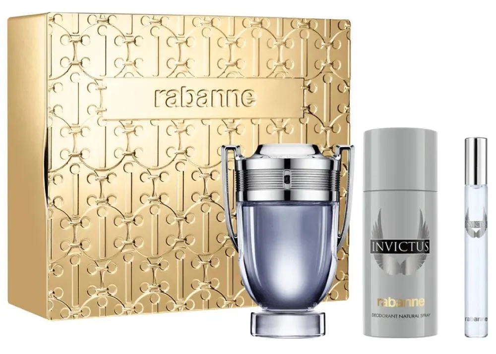 Invictus Eau de Toilette pour homme 100 ml + Mini Eau de Toilette 10 ml + Déodorant en spray 150 ml