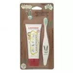 Jack n Jill Set d'action Dentifrice pour enfants - Fraise (50 g) Brosse à dents pour enfants Bunny - set à prix réduit