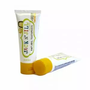 Jack n Jill Dentifrice pour enfants - banane BIO (50 g) - sans fluor, à l'extrait de calendula biologique