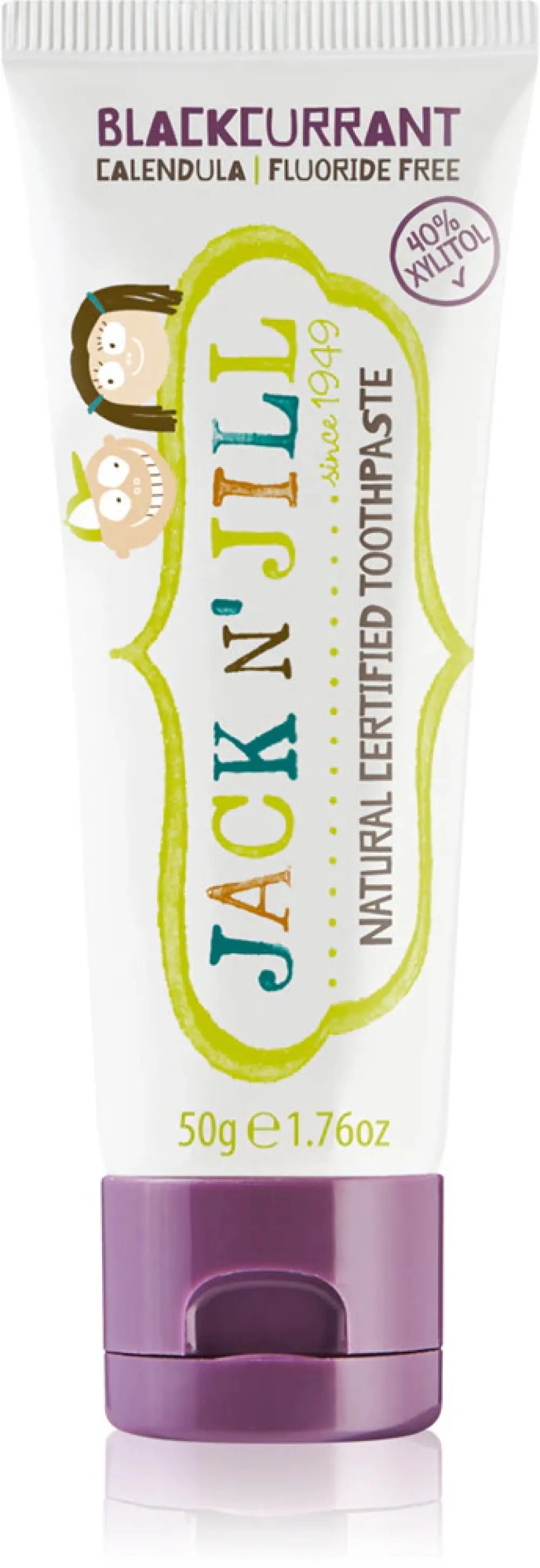 Jack n Jill Dentifrice pour enfants - fraise BIO (50 g) - sans fluor, à l'extrait de calendula biologique