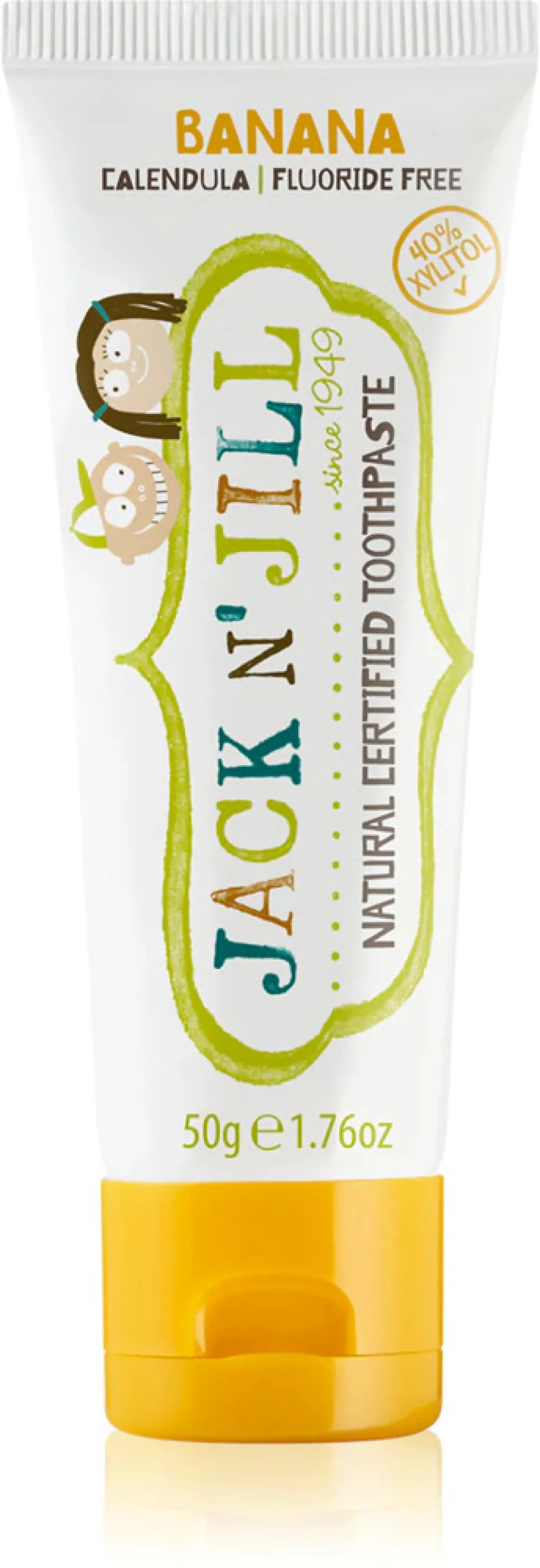 Jack n Jill Dentifrice pour enfants - fraise BIO (50 g) - sans fluor, à l'extrait de calendula biologique