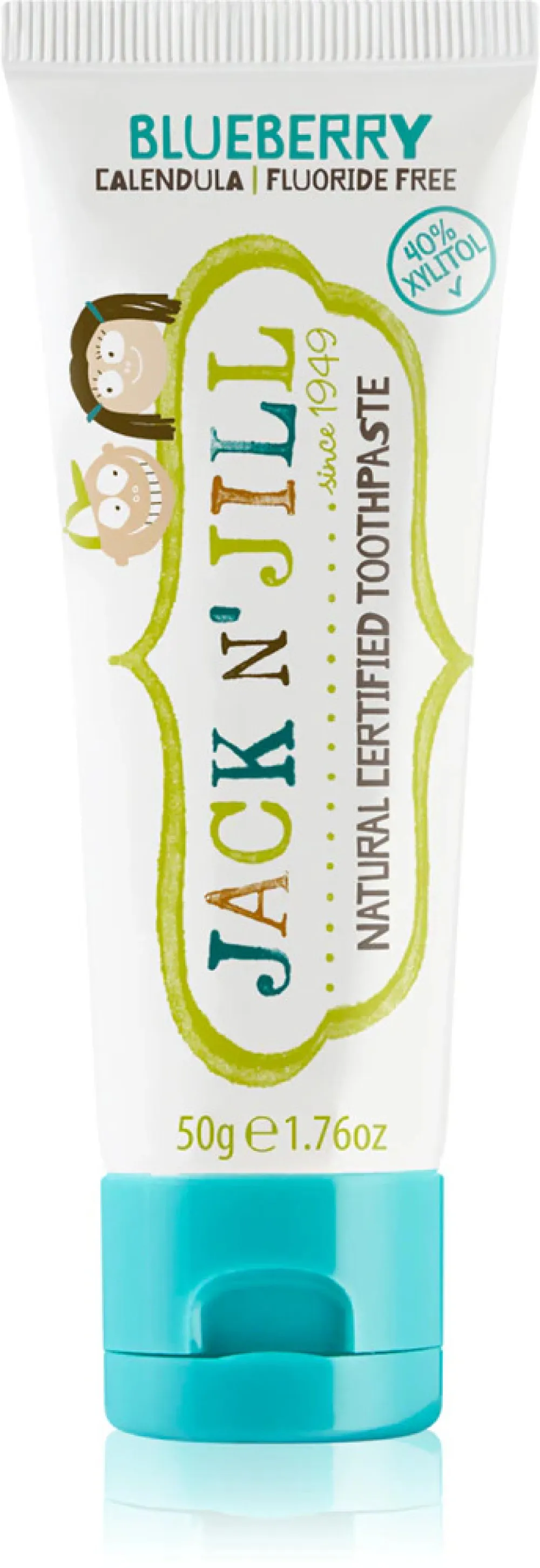 Jack n Jill Dentifrice pour enfants - fraise BIO (50 g) - sans fluor, à l'extrait de calendula biologique