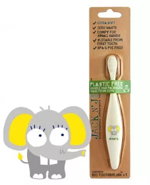 Jack n Jill Brosse à dents pour enfants Éléphant - fabriqué à partir de fécule de maïs