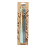 Jack n Jill NFco. Set de brosses à dents SOFT - gris menthe (2 pièces) - fabriqué à partir d'amidon de maïs sans OGM