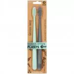 Jack n Jill NFco. Set de brosses à dents SOFT - gris menthe (2 pièces) - fabriqué à partir d'amidon de maïs sans OGM